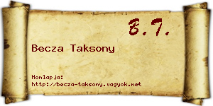 Becza Taksony névjegykártya